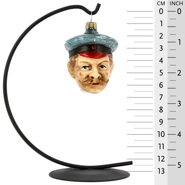 Vintage Ornament &#39;Graf Zeppelin&#39; positioned on a star bow, highlighting its unique design.