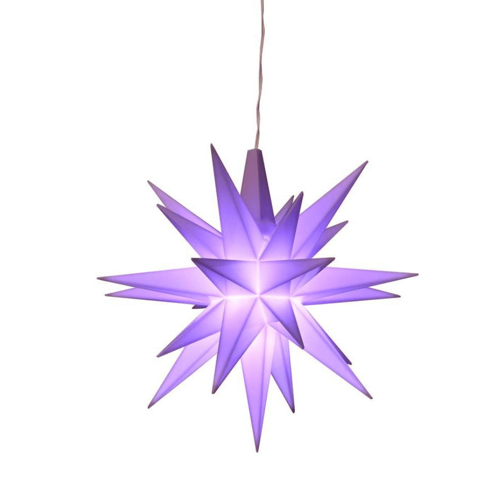 Lilac Herrnhut Star hanging on a string