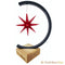 Star bow metal design - anthracite glitter - A1e plastic star ~ 13 cm / 5 inch ø - RED