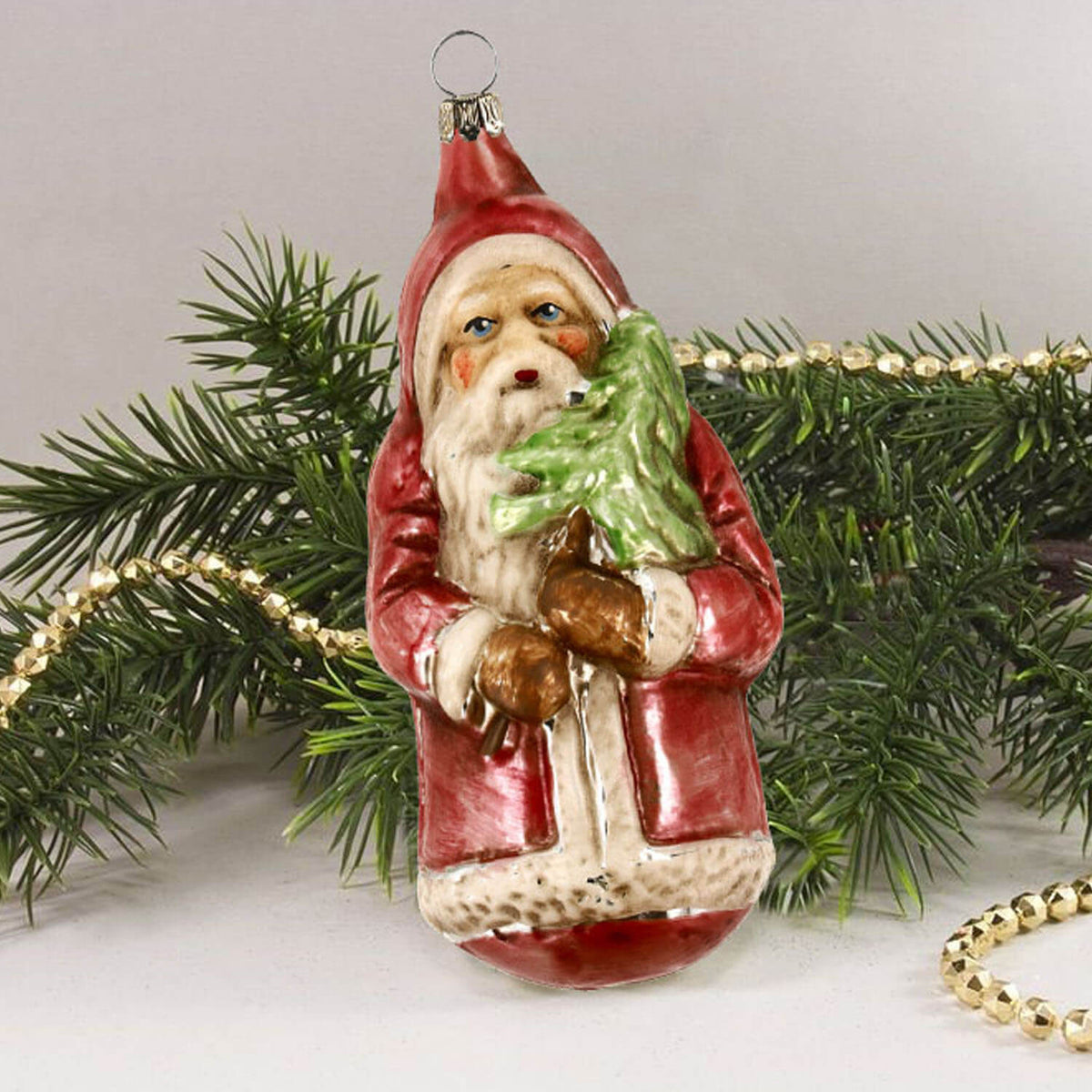 Vintage Glass ornament &quot;Big Nicholas with tree&quot;