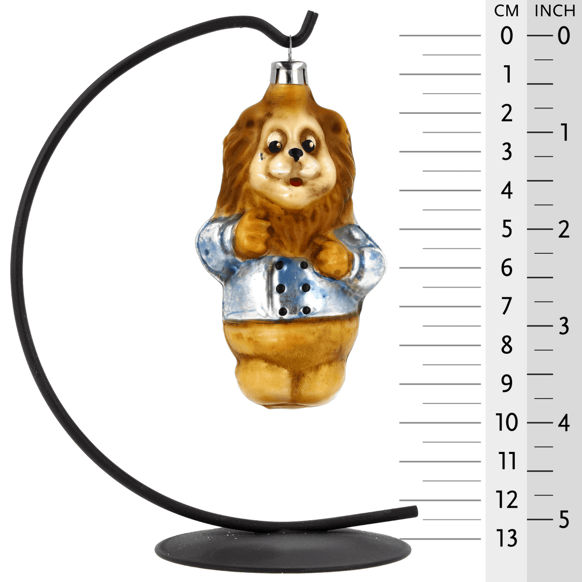 Vintage ornament &quot;Lion with jacket&quot; hanging on star bow