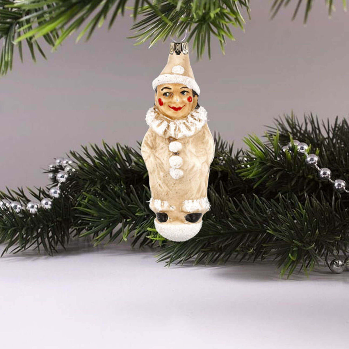 Vintage ornament &quot;Little clown with glitter&quot;