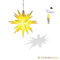 Plastique d'origine Herrnhut MINISTAR, blanc, ~ 8 cm / 3 pouces ø - LED