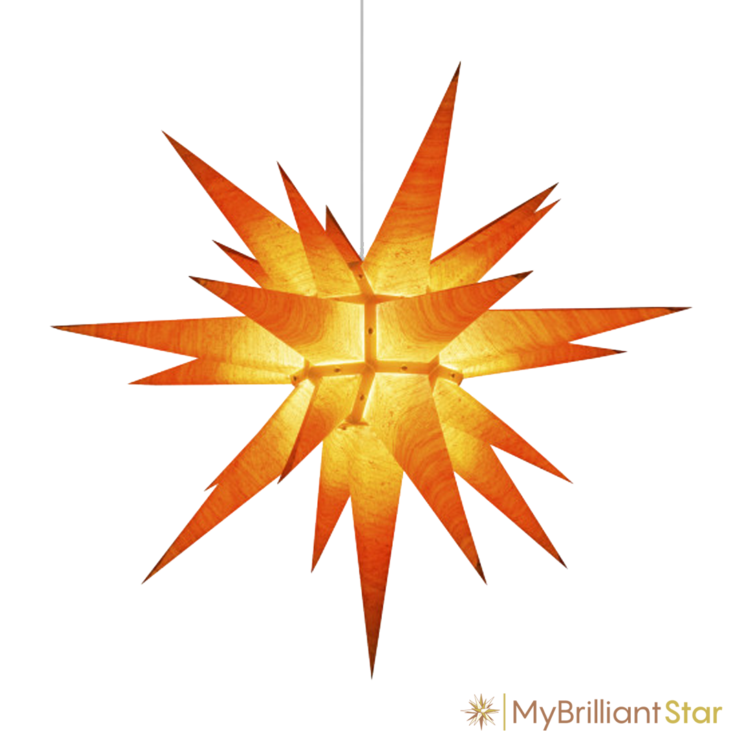 Original Herrnhut paper star, &quot;NATURE Edition Wood grain alder&quot;, ~ 60 cm / 24 inch ø