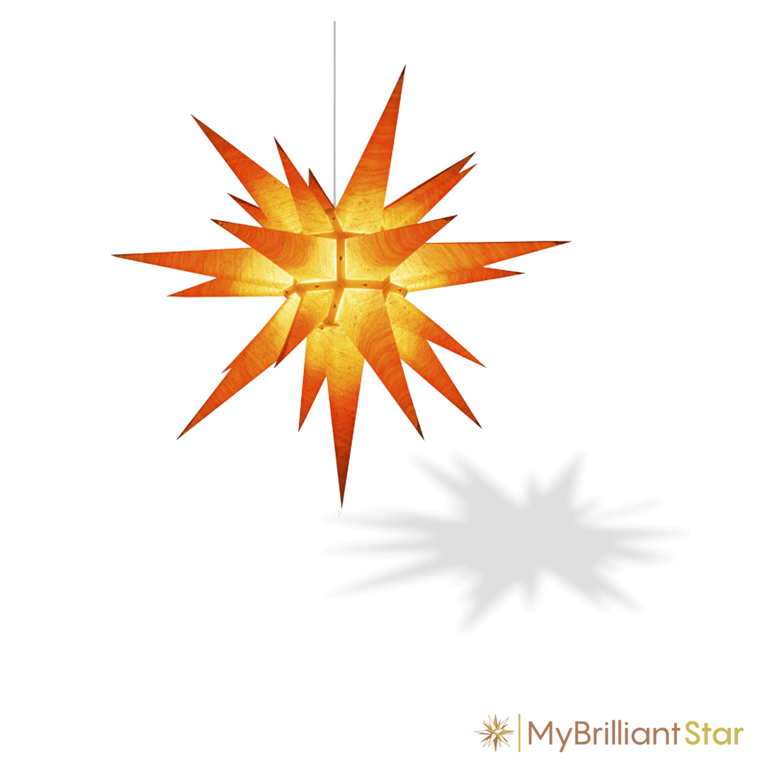 Original Herrnhut paper star, &quot;NATURE Edition Wood grain alder&quot;, ~ 60 cm / 24 inch ø