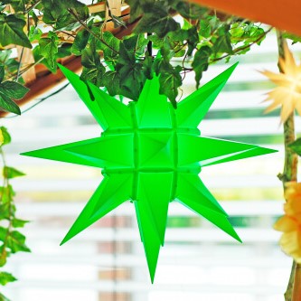 Original Herrnhut plastic star, z-green, ~ 40 cm / 16 inch ø