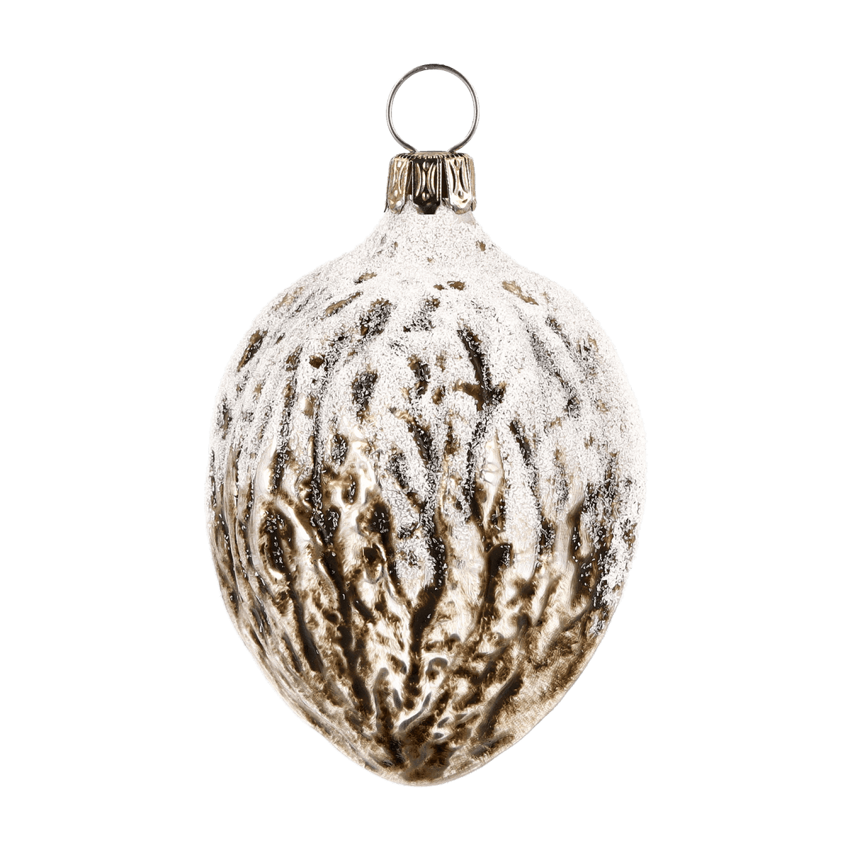 MAROLIN® - Glass ornament &quot;Glittered Walnut&quot;