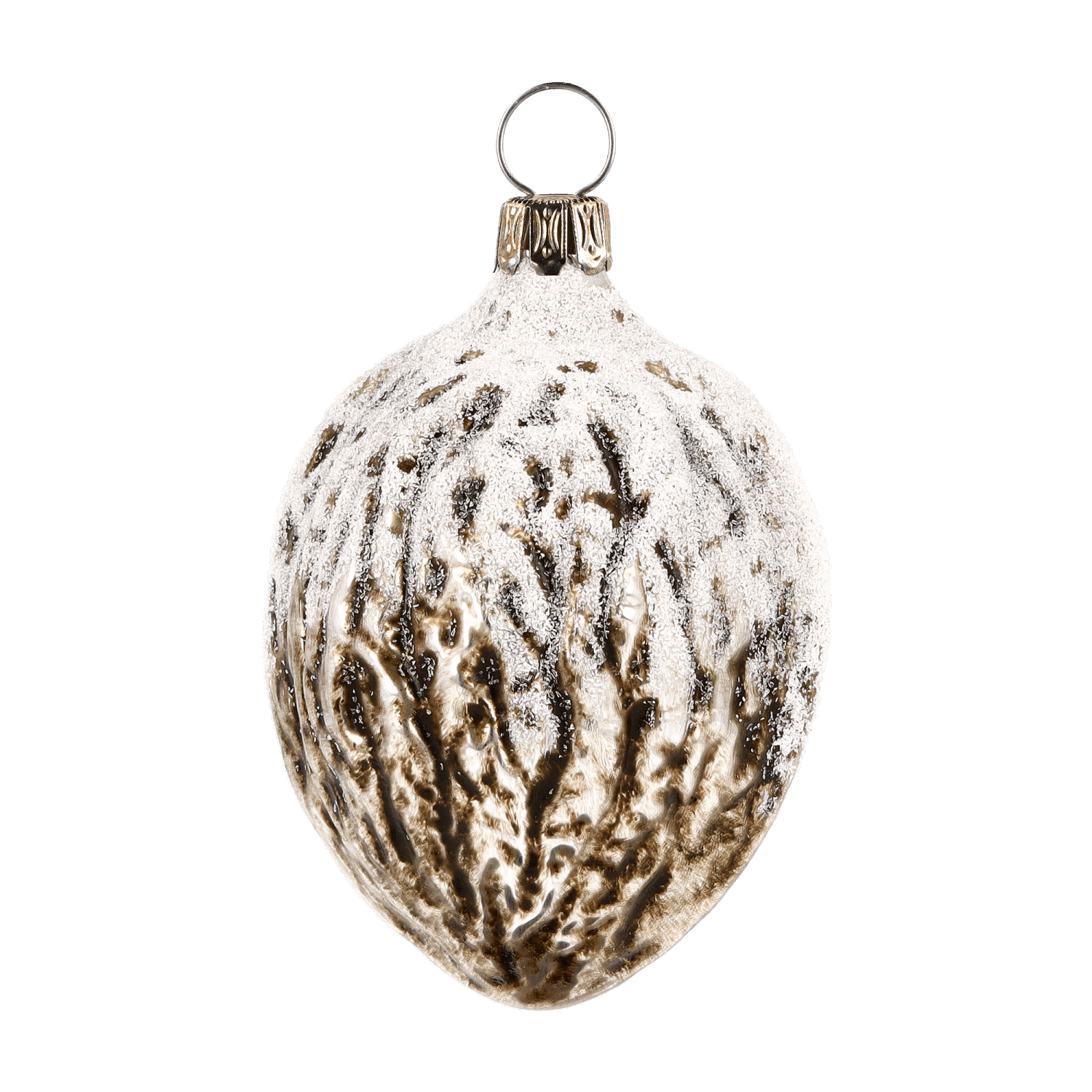 MAROLIN® - Glass ornament "Glittered Walnut"