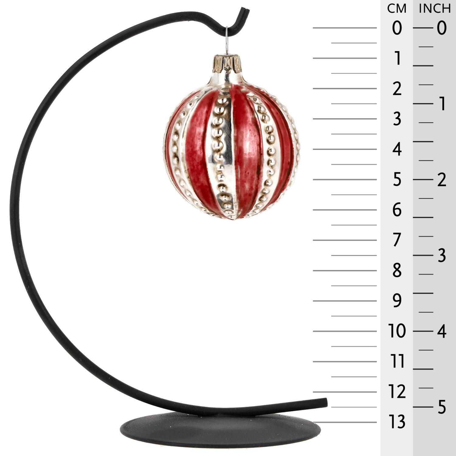 MAROLIN® - Glass ornament "Ball with red Stripes"