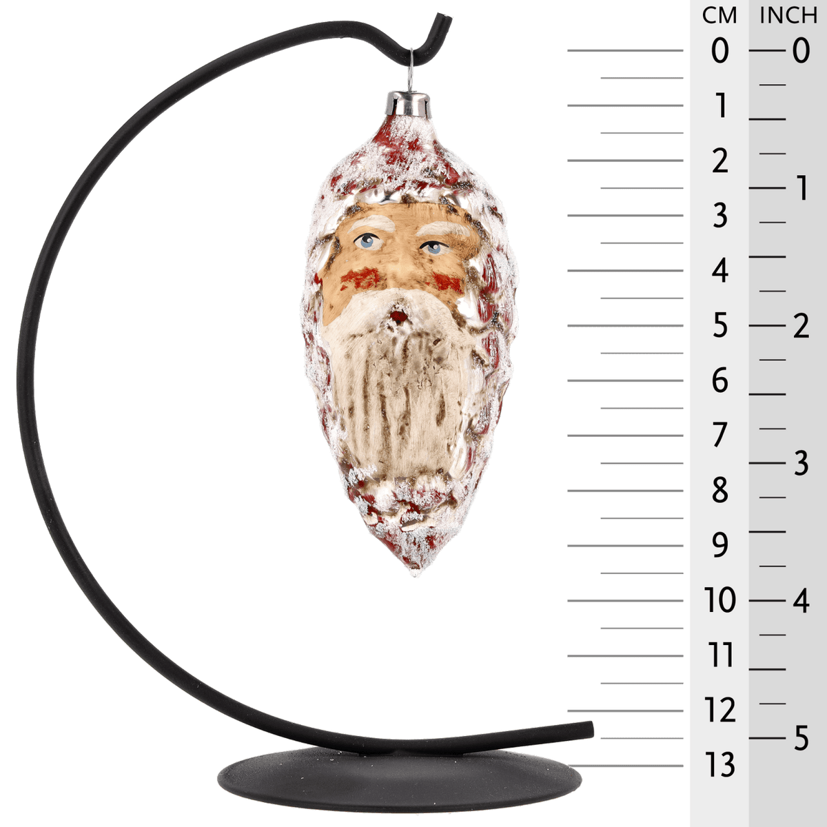 MAROLIN® - Glass ornament &quot;Red pinecone&quot; displayed on star bow