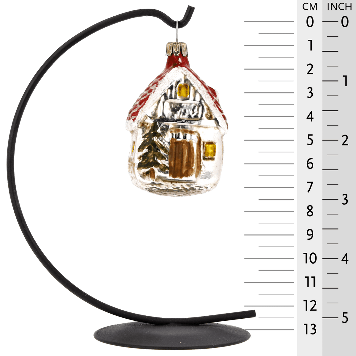 MAROLIN® - Glass ornament "Forest house" hanging on star bow
