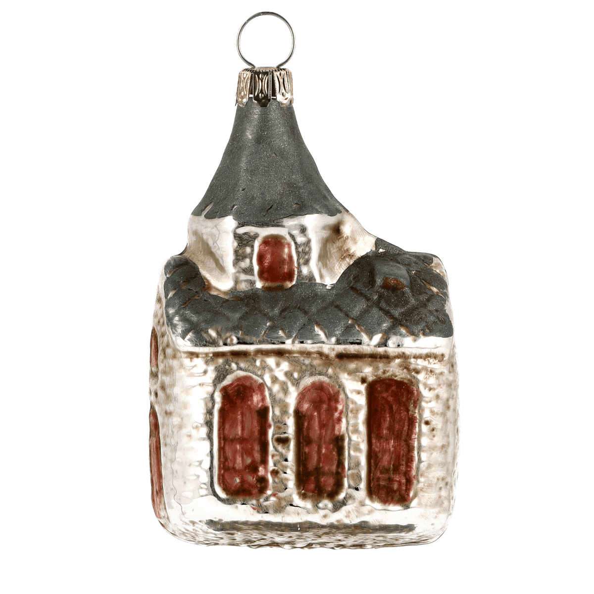 MAROLIN® - Glass ornament &quot;Church with blue roof&quot;