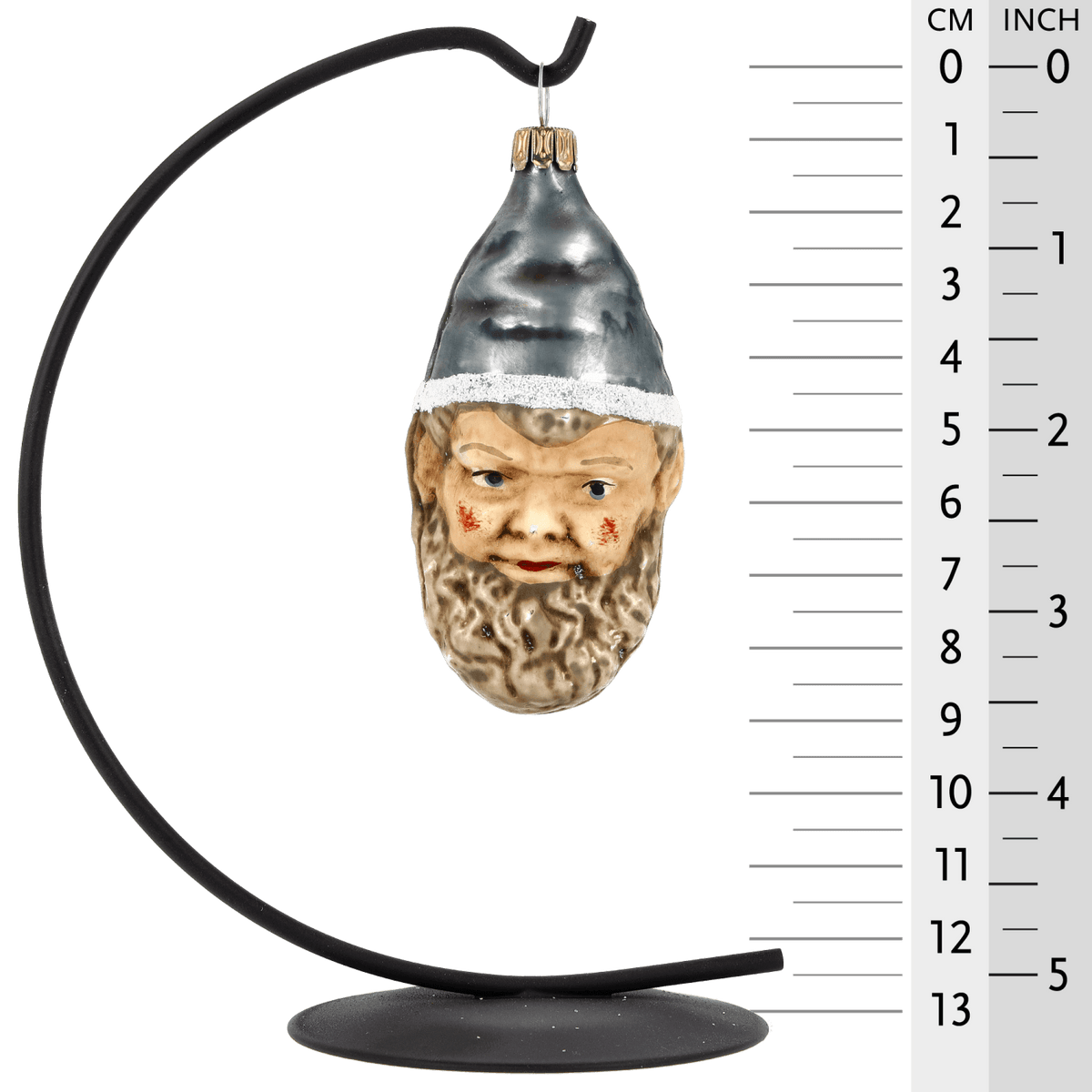 MAROLIN® - Glass ornament &quot;Dwarf with blue cap&quot; on star bow
