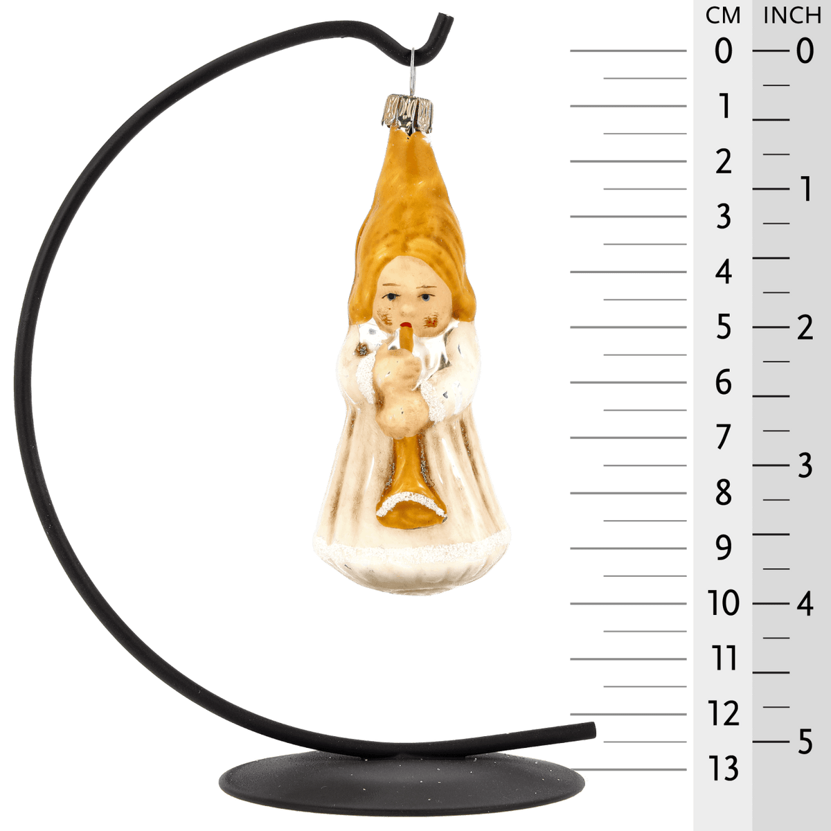 MAROLIN® - Glass ornament &quot;Trumpeting angel&quot; displayed on star bow