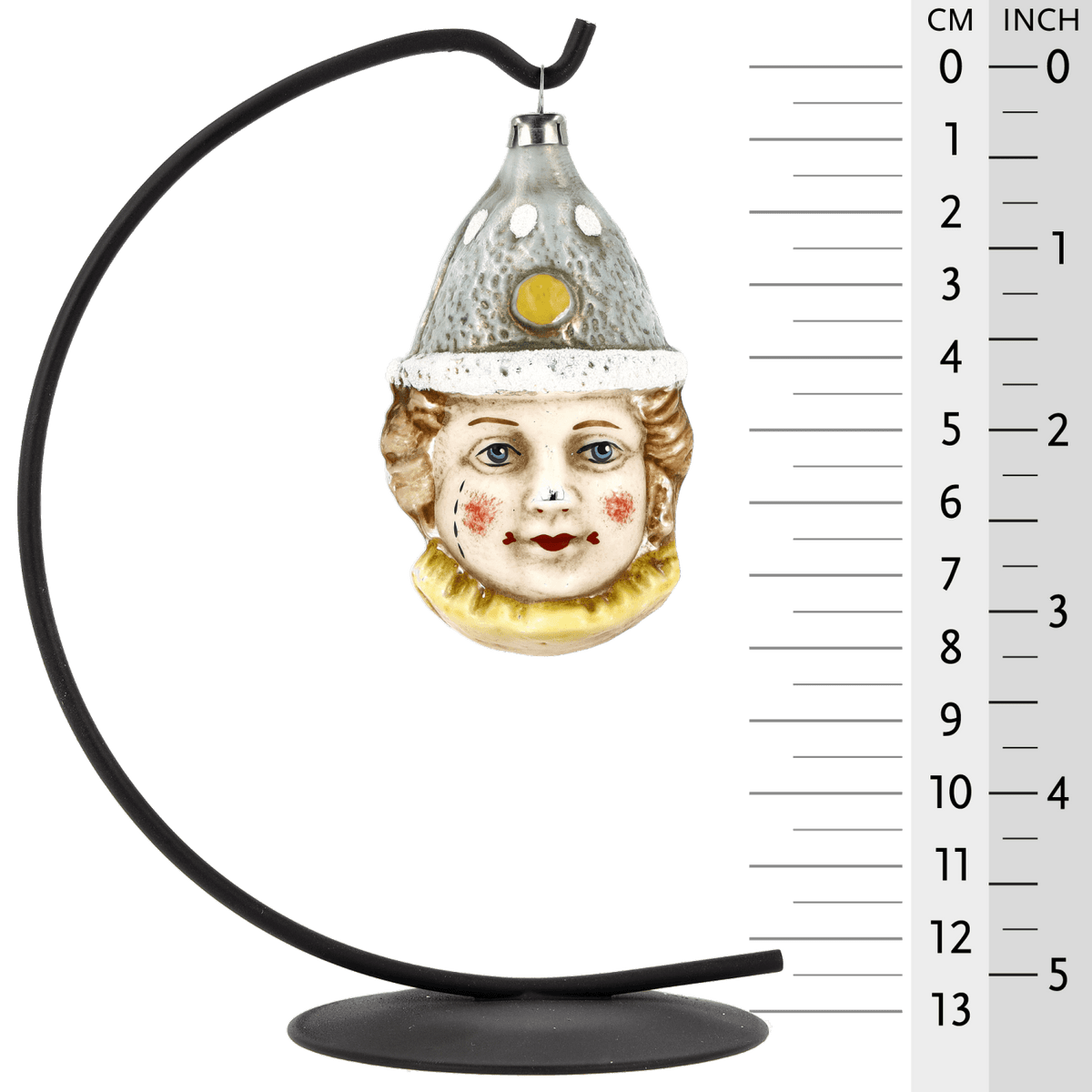 MAROLIN® - Glass ornament &quot;Clown with blue hat&quot; hanging on star bow