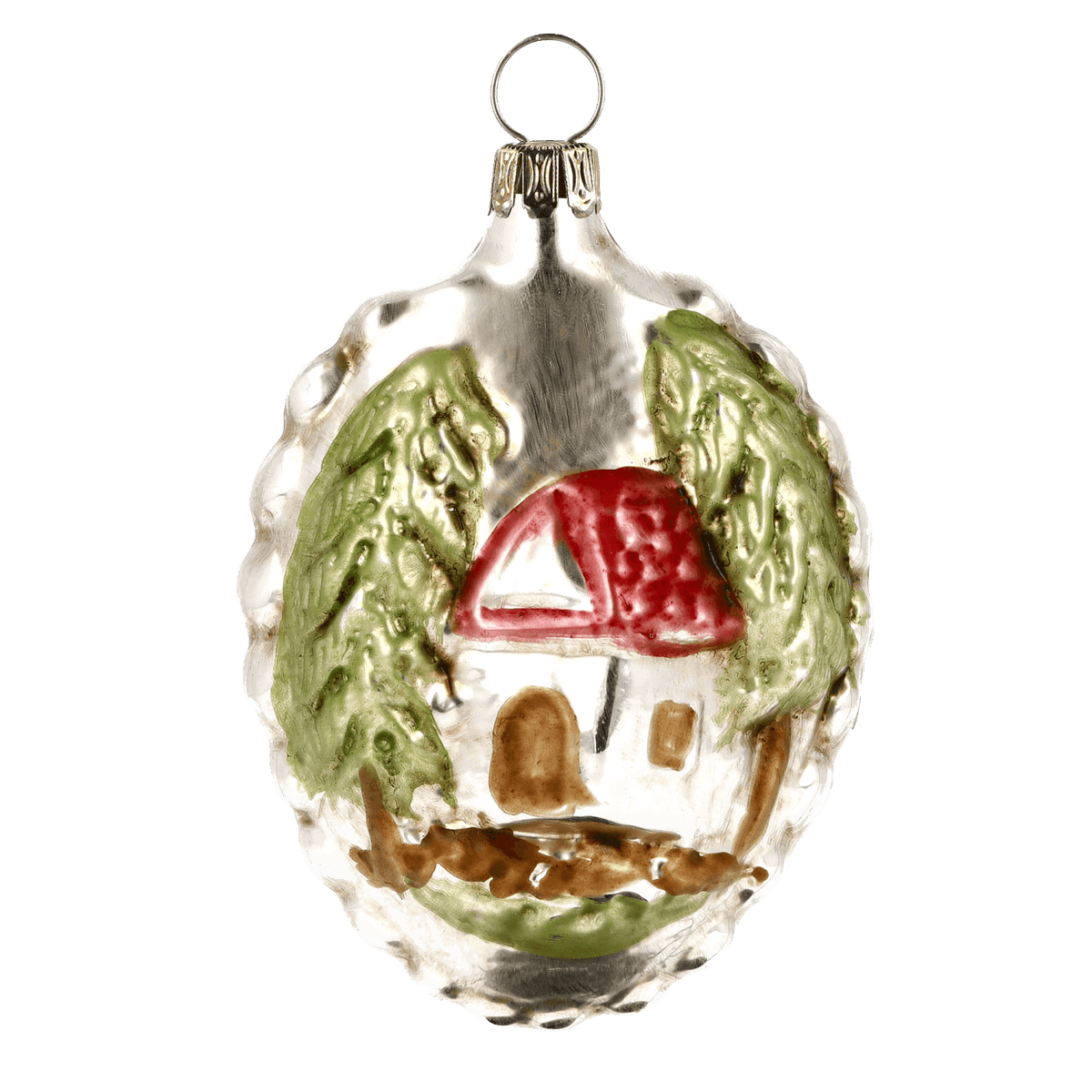 MAROLIN® - Glass ornament &quot;Little Red Riding Hood&quot; showing a house 