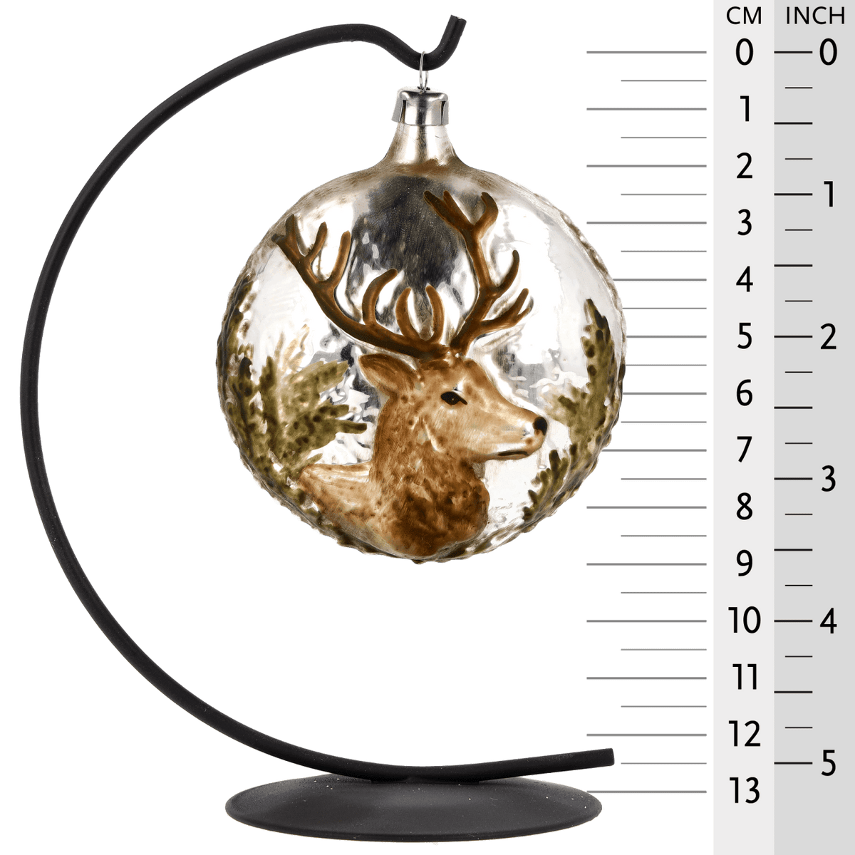 MAROLIN® - Glass ornament &quot;Stag&quot; hanging on a star bow