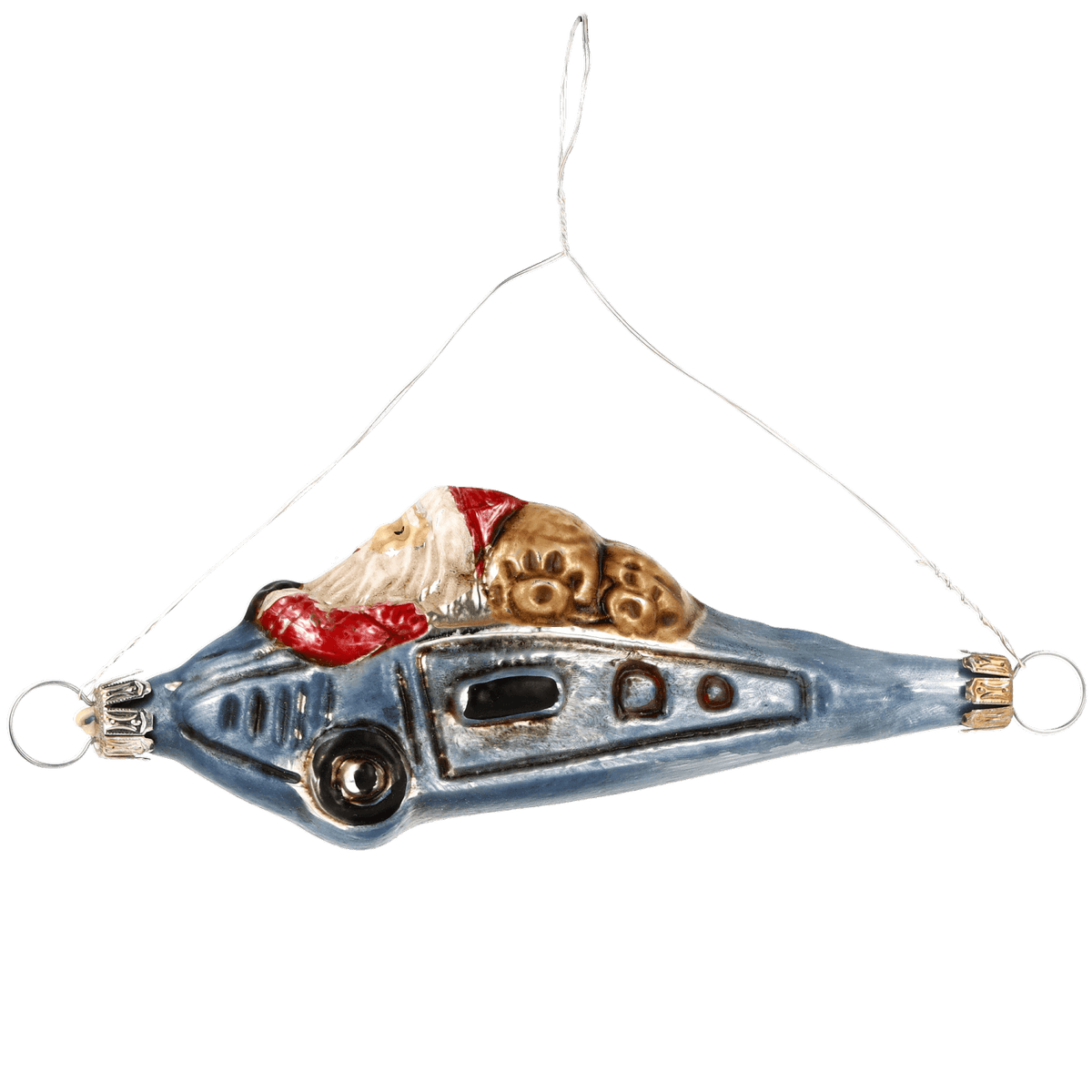 MAROLIN® - Glass ornament &quot;Airplane with Santa&quot;