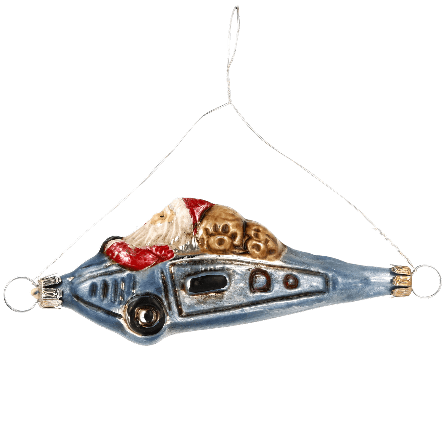 MAROLIN® - Glass ornament "Airplane with Santa"