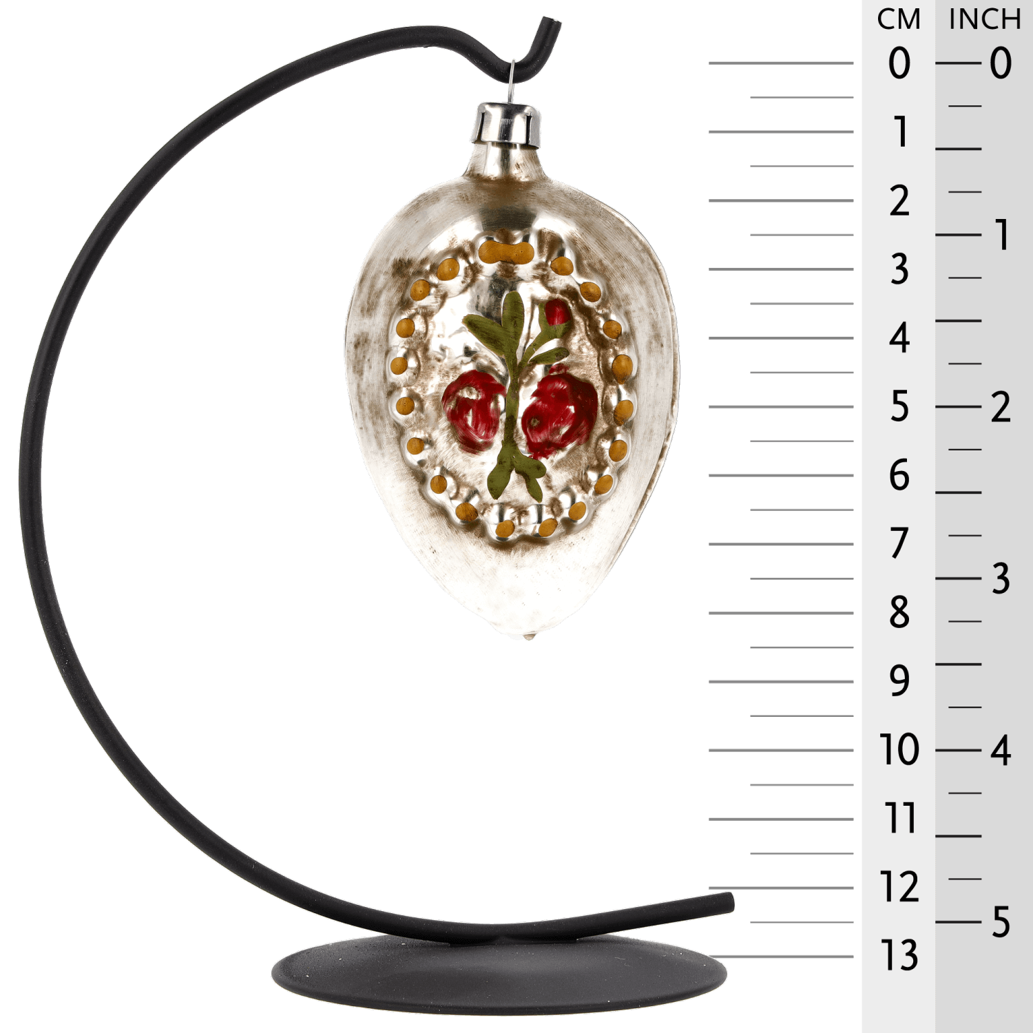 MAROLIN® - Glass ornament "Cross with roses" hanging on a star bow