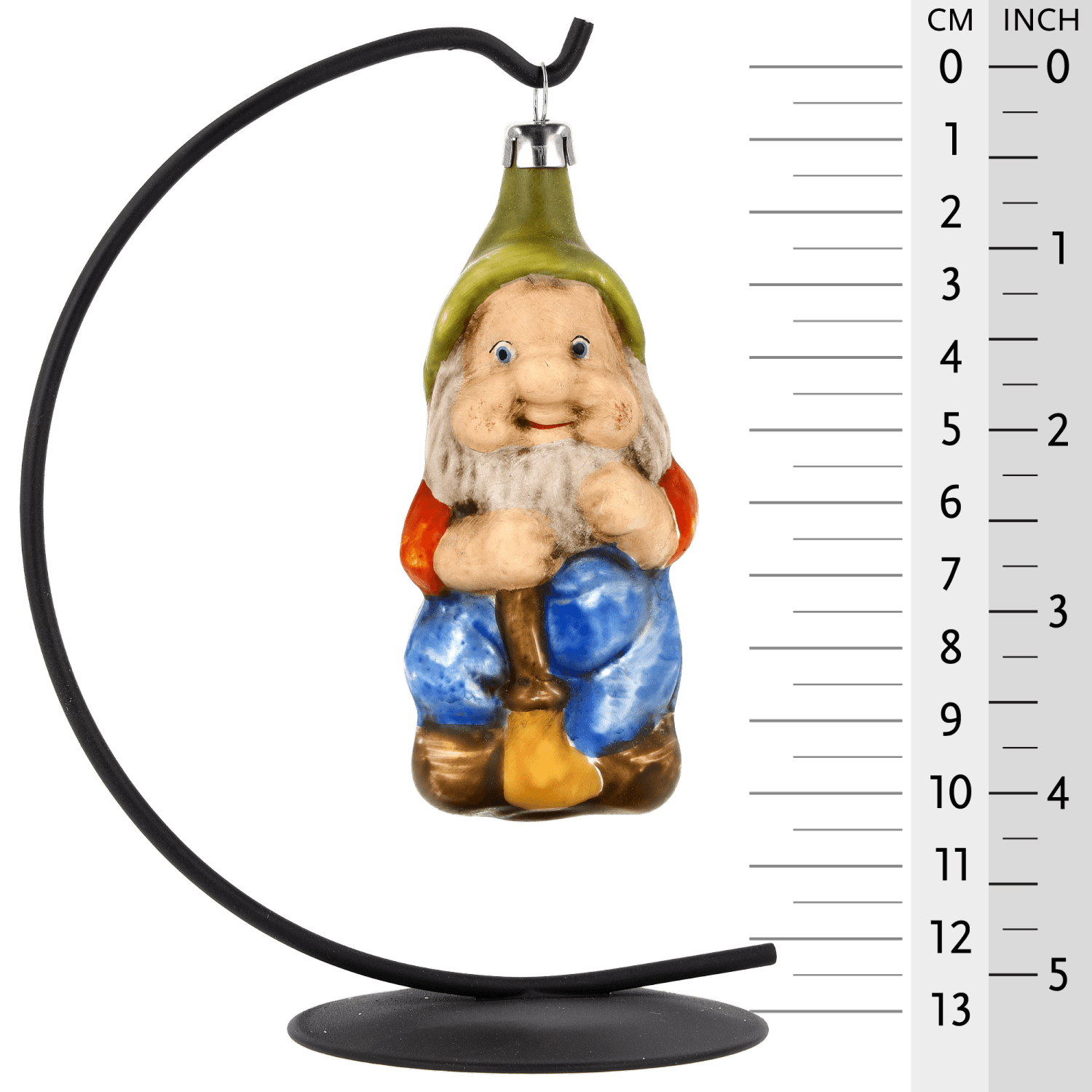 MAROLIN® - Glass ornament "Dwarf with broom" on star bow