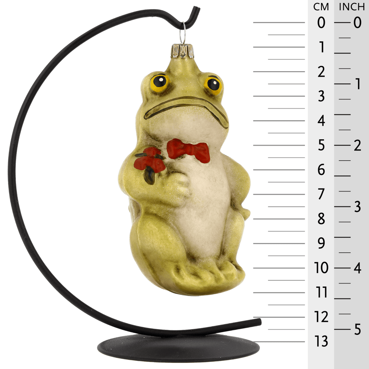 MAROLIN® - Glass ornament &quot;Frog&quot; hanging on a star bow