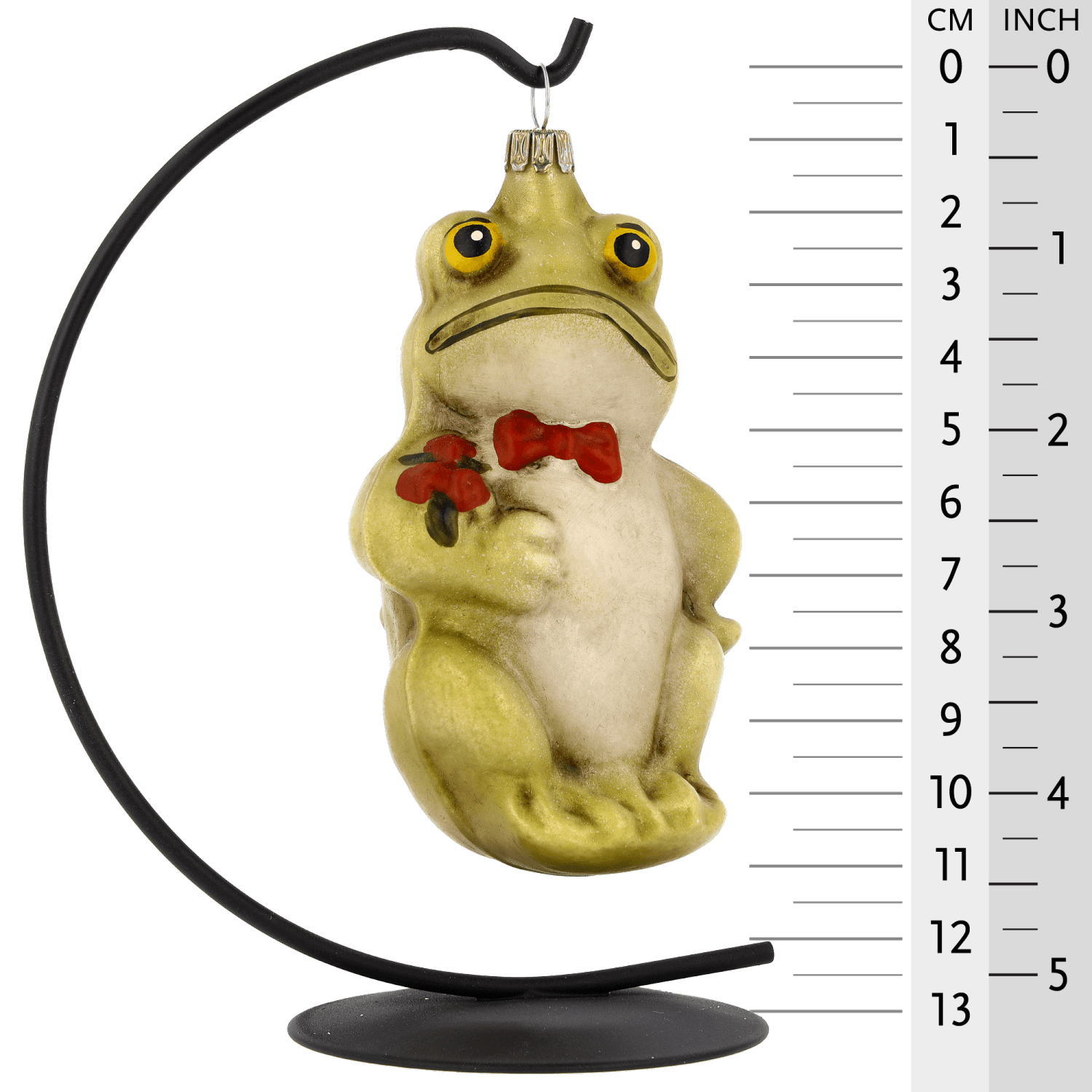 MAROLIN® - Glass ornament "Frog" hanging on a star bow