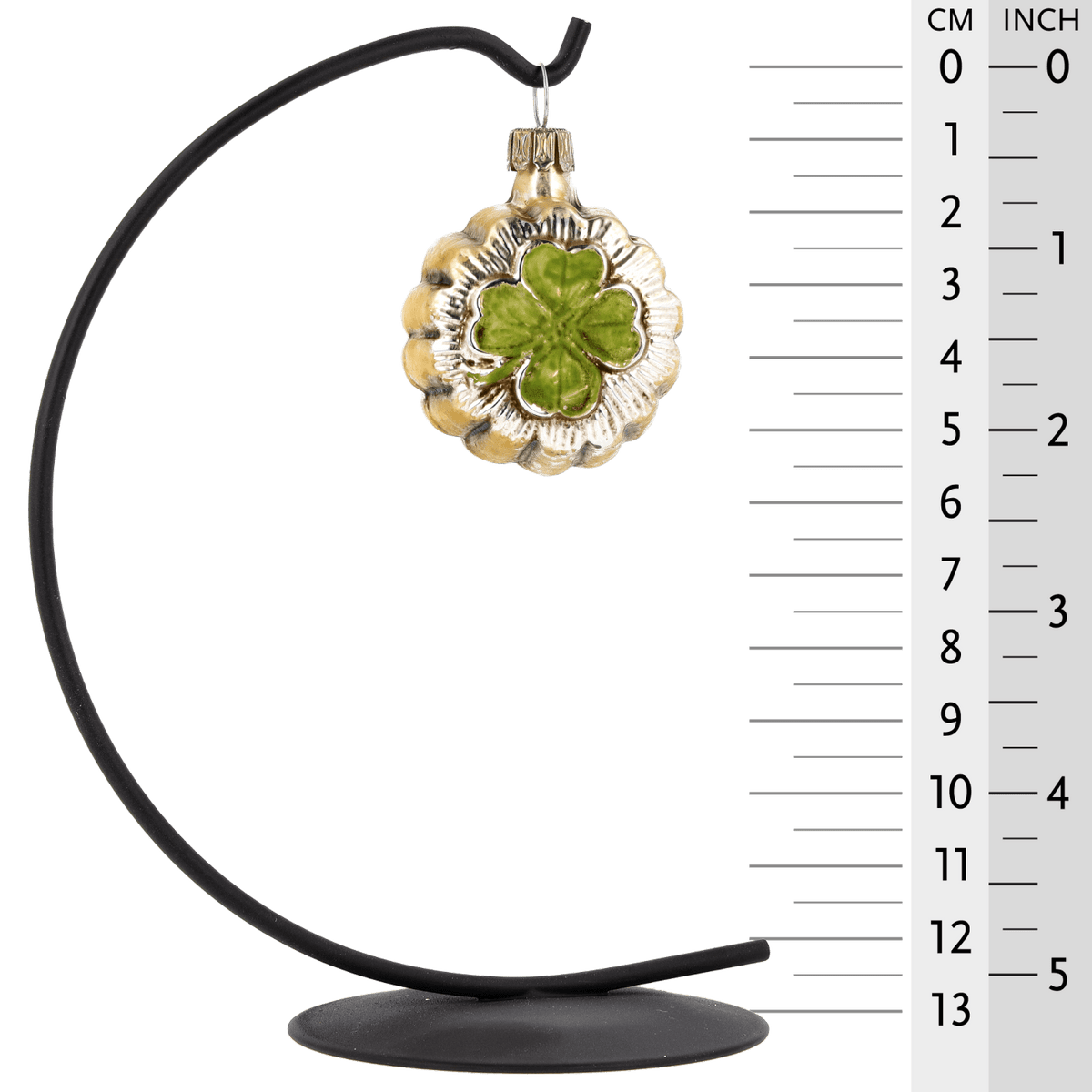 MAROLIN® - Miniature glass ornament &quot;cloverleaf&quot; on a star bow