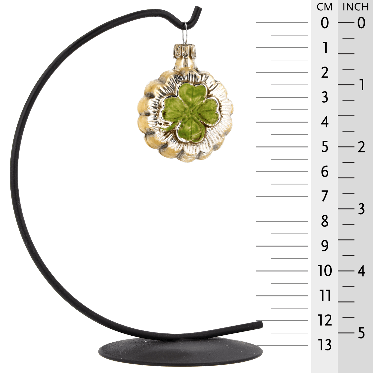 MAROLIN® - Miniature glass ornament "cloverleaf" on a star bow