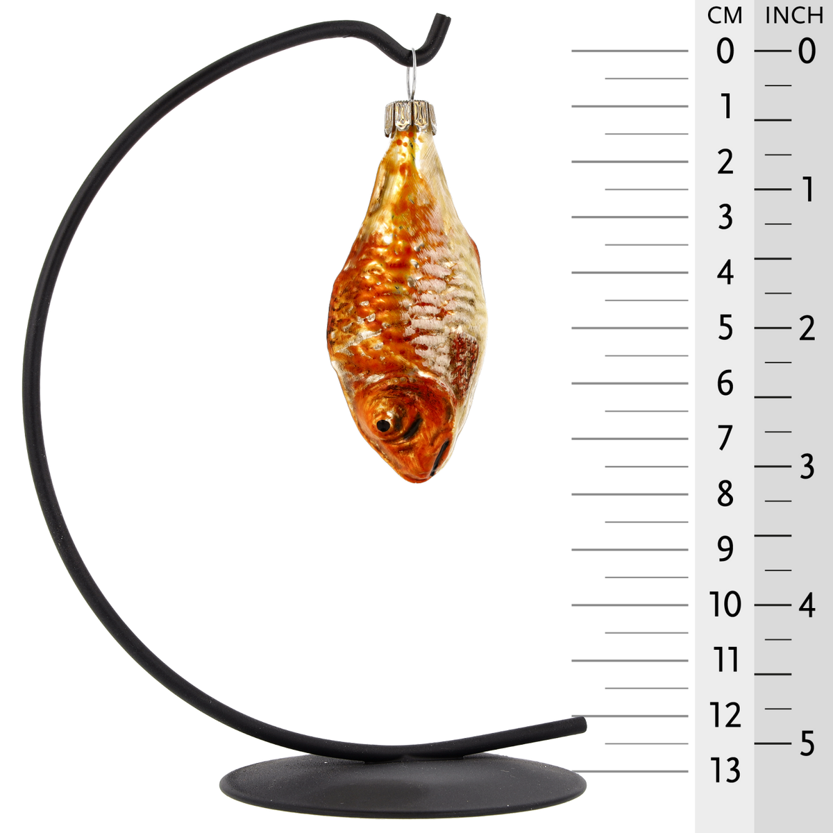 MAROLIN® - Miniature glass ornament &quot;Fish orange&quot; hanging on a  star bow