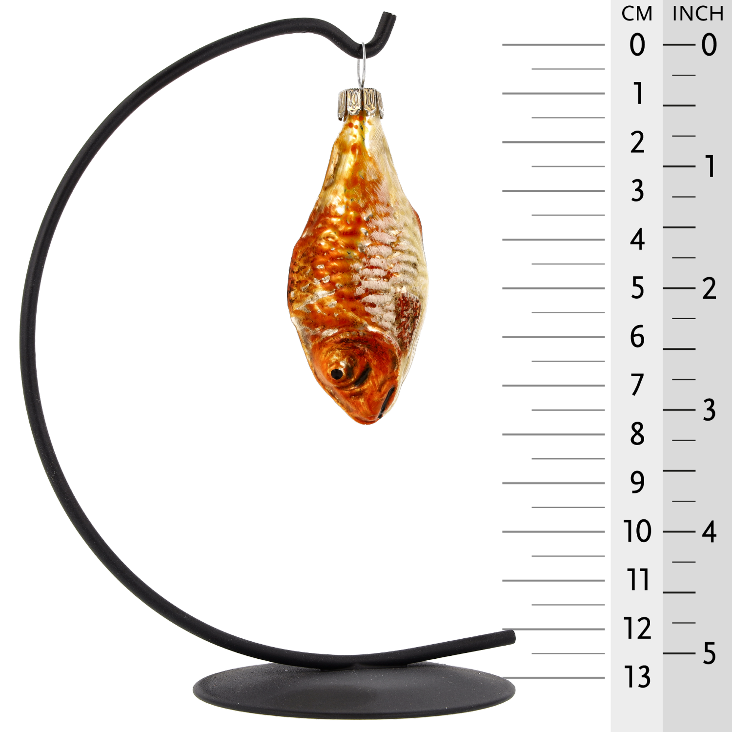 MAROLIN® - Miniature glass ornament "Fish orange" hanging on a  star bow