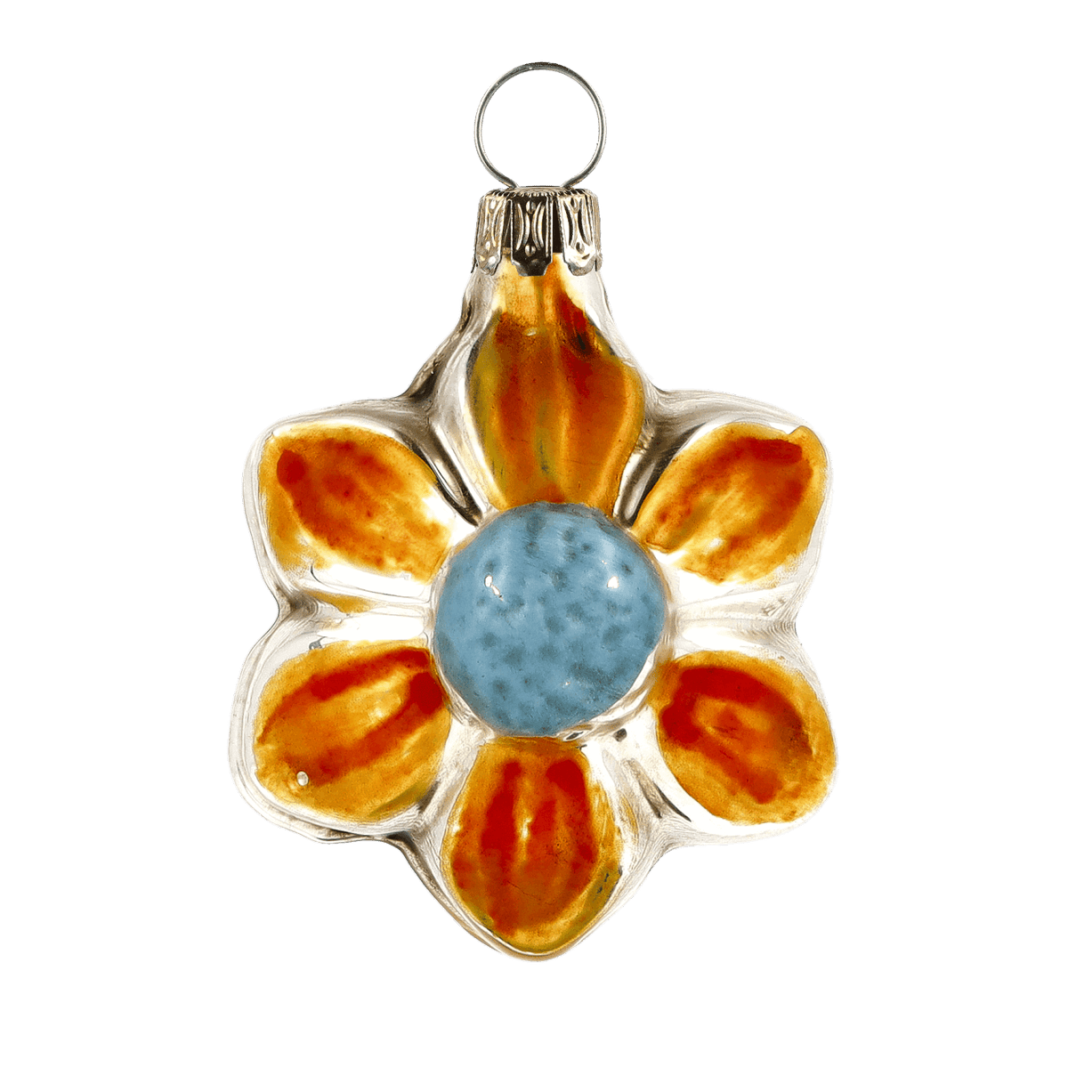 MAROLIN® - Miniature glass ornament &quot;Bloom orange&quot;