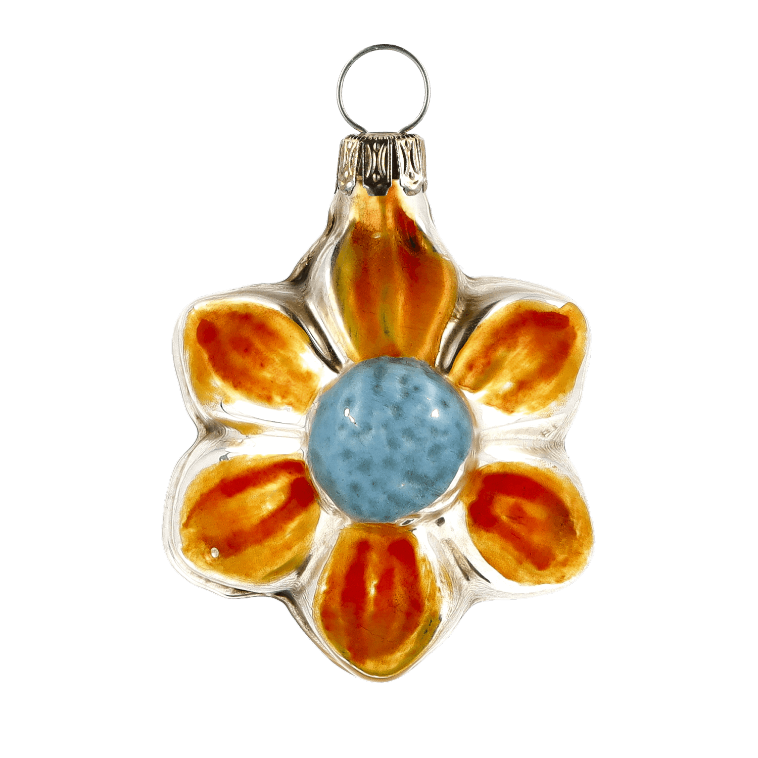 MAROLIN® - Miniature glass ornament "Bloom orange"