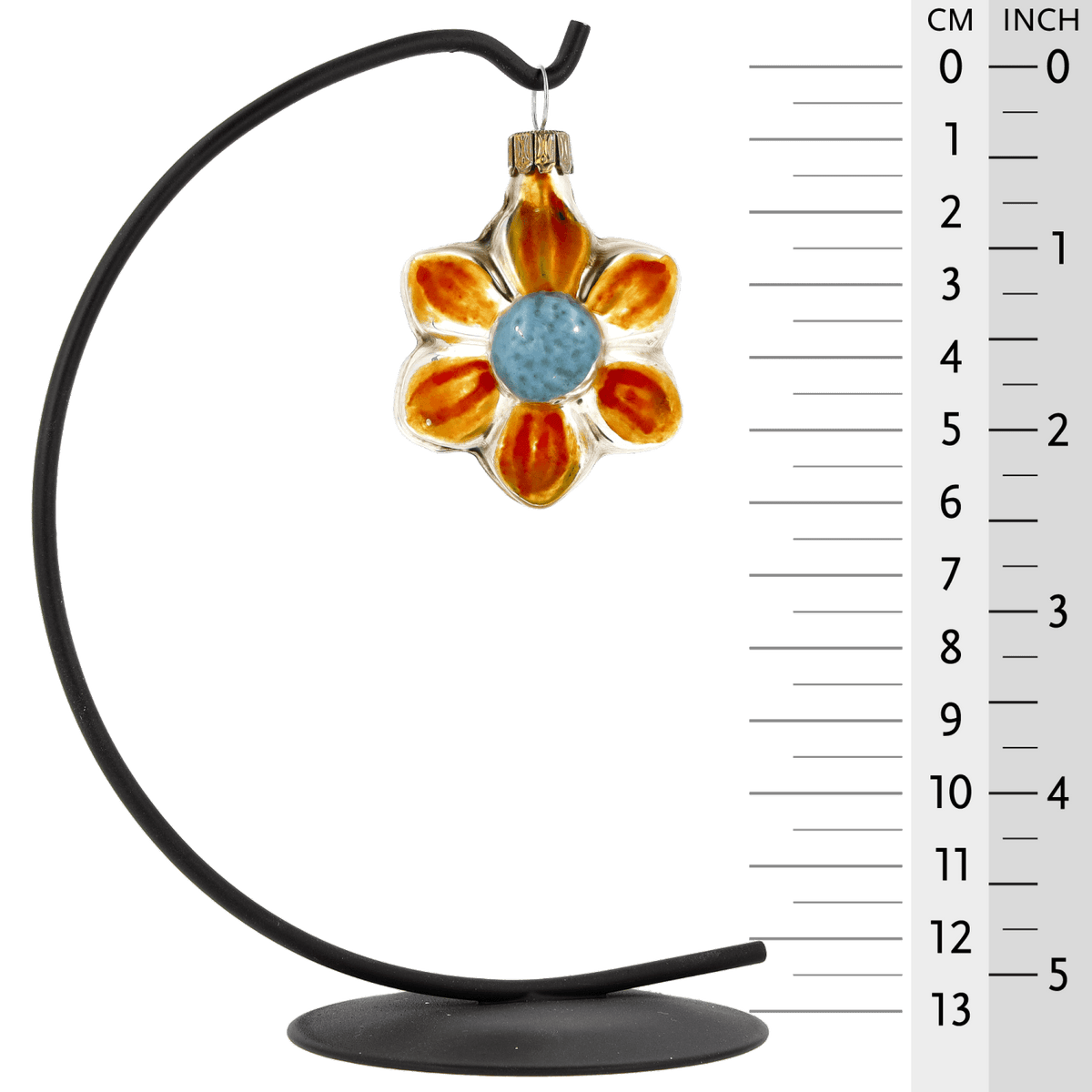 MAROLIN® - Miniature glass ornament &quot;Bloom orange&quot; hanging on star bow