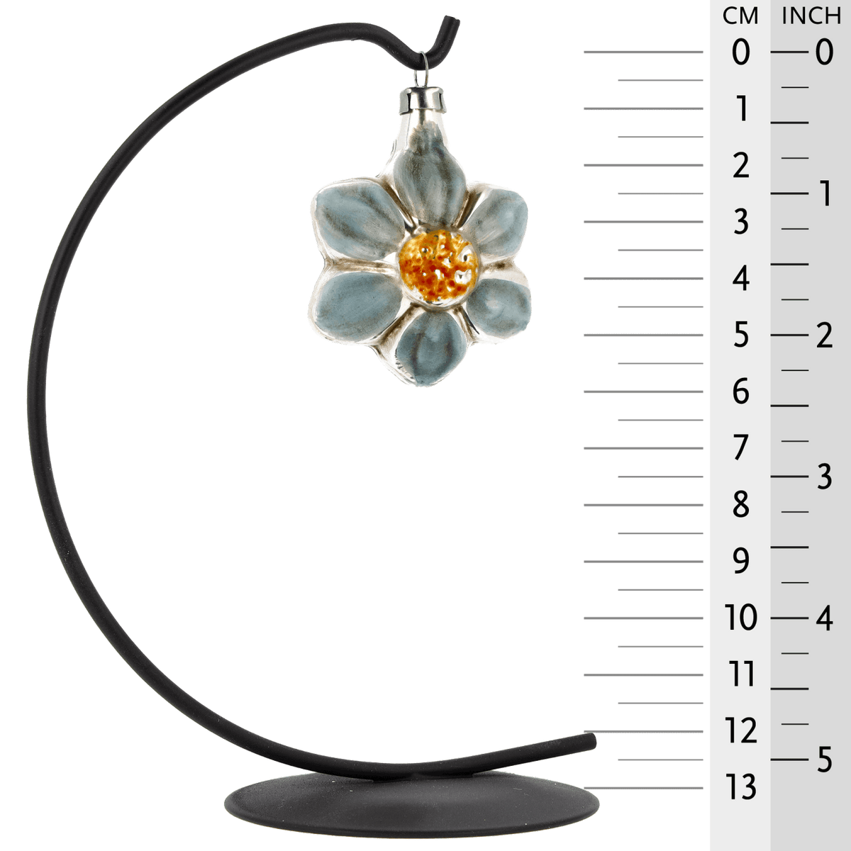 MAROLIN® - Miniature glass ornament &quot;Bloom blue&quot; displayed on star bow