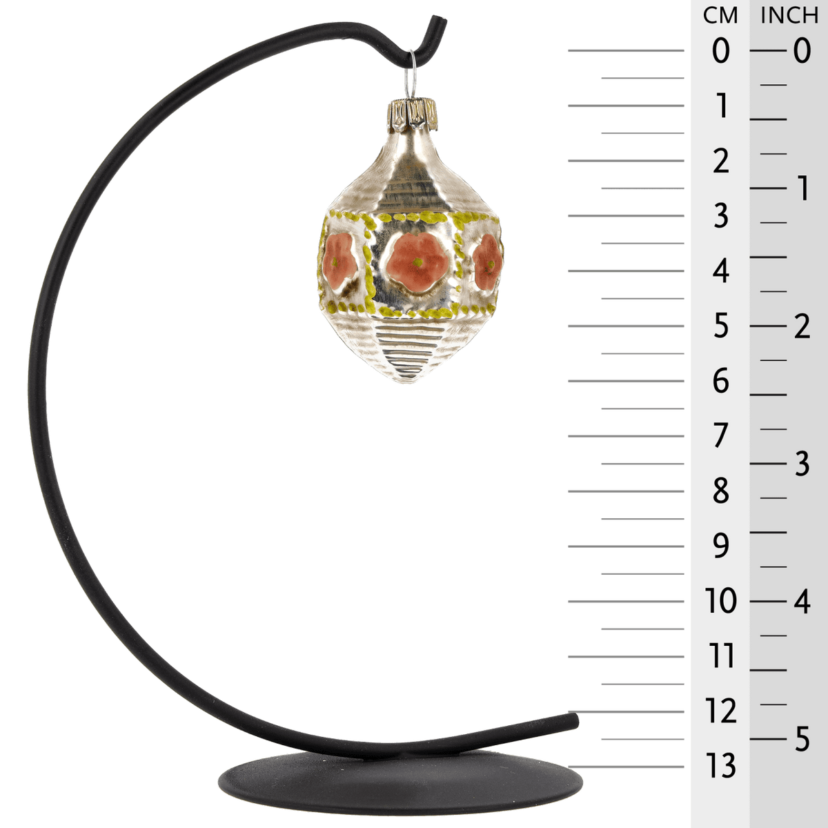MAROLIN® - Miniature glass ornament "Hexagon rose" hanging on star bow