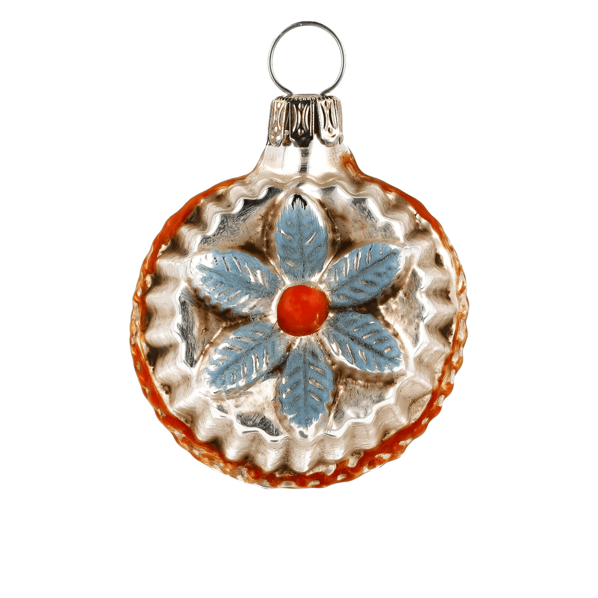 MAROLIN® - Miniature glass ornament &quot;Bloom with jags blue&quot;