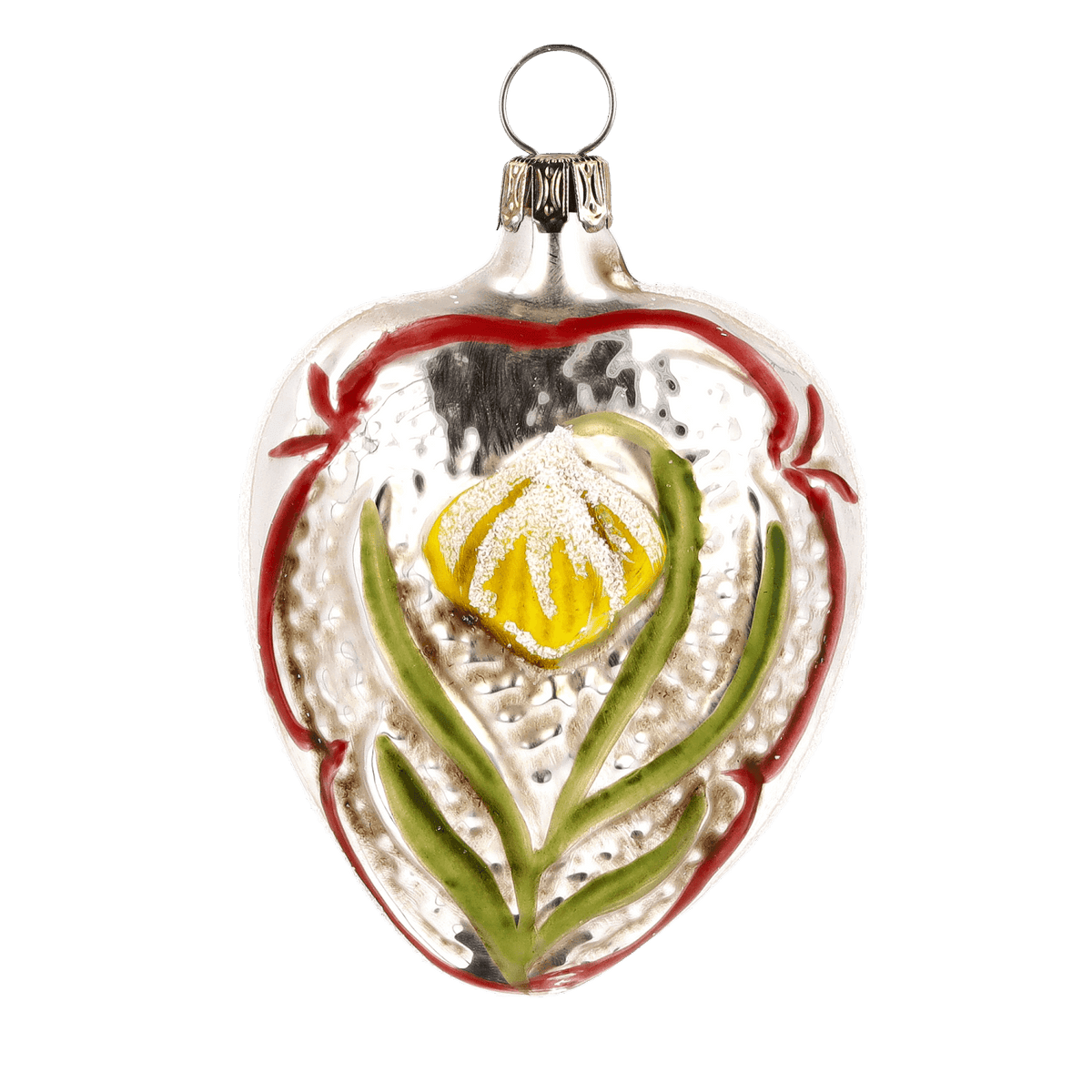 MAROLIN® - Glass ornament &quot;Heart with snowdrop&quot;