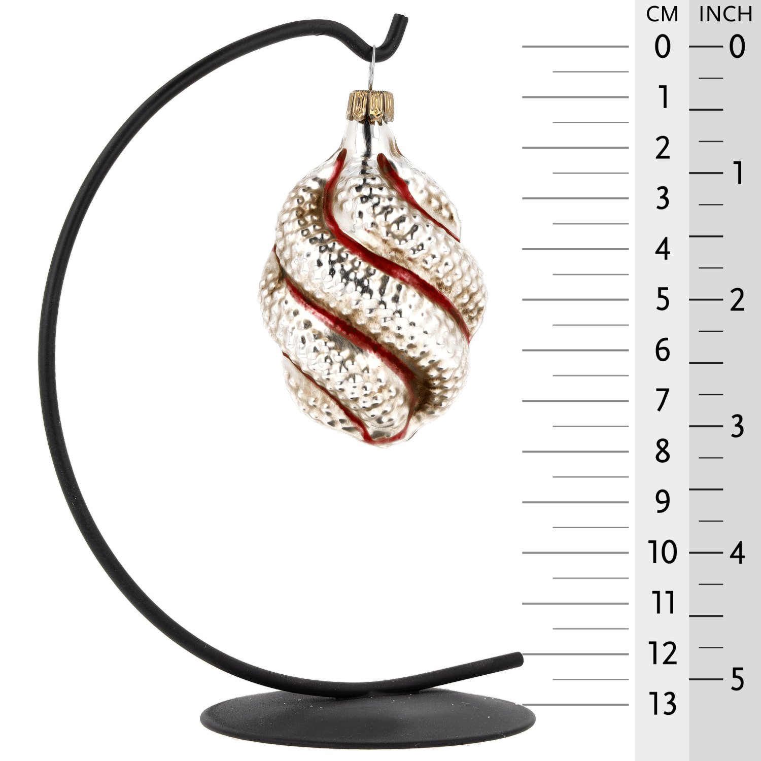 MAROLIN® - Glass ornament "Oval with red stripes"
