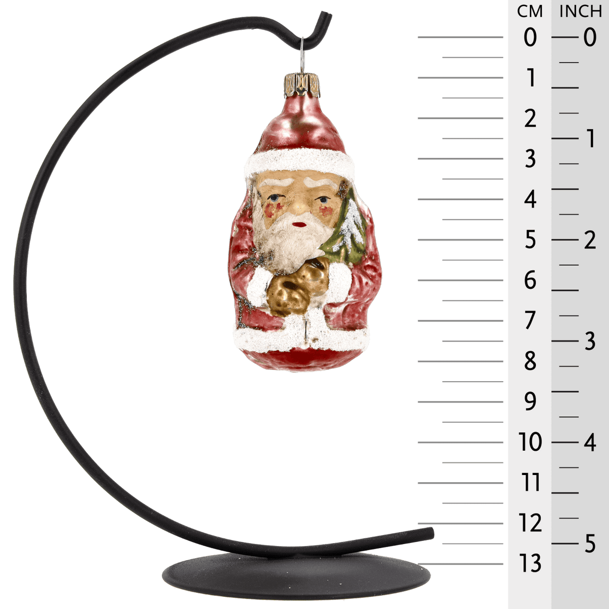 MAROLIN® - Glass ornament &quot;Little Santa&quot; hanging on Herrnhut star bow