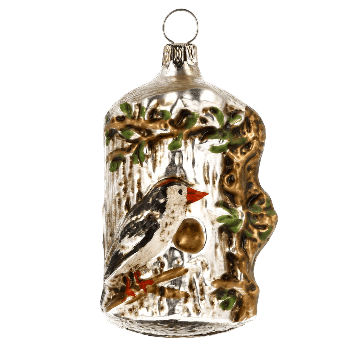 MAROLIN® - Glass ornament &quot;Tree trunk with bird&quot;