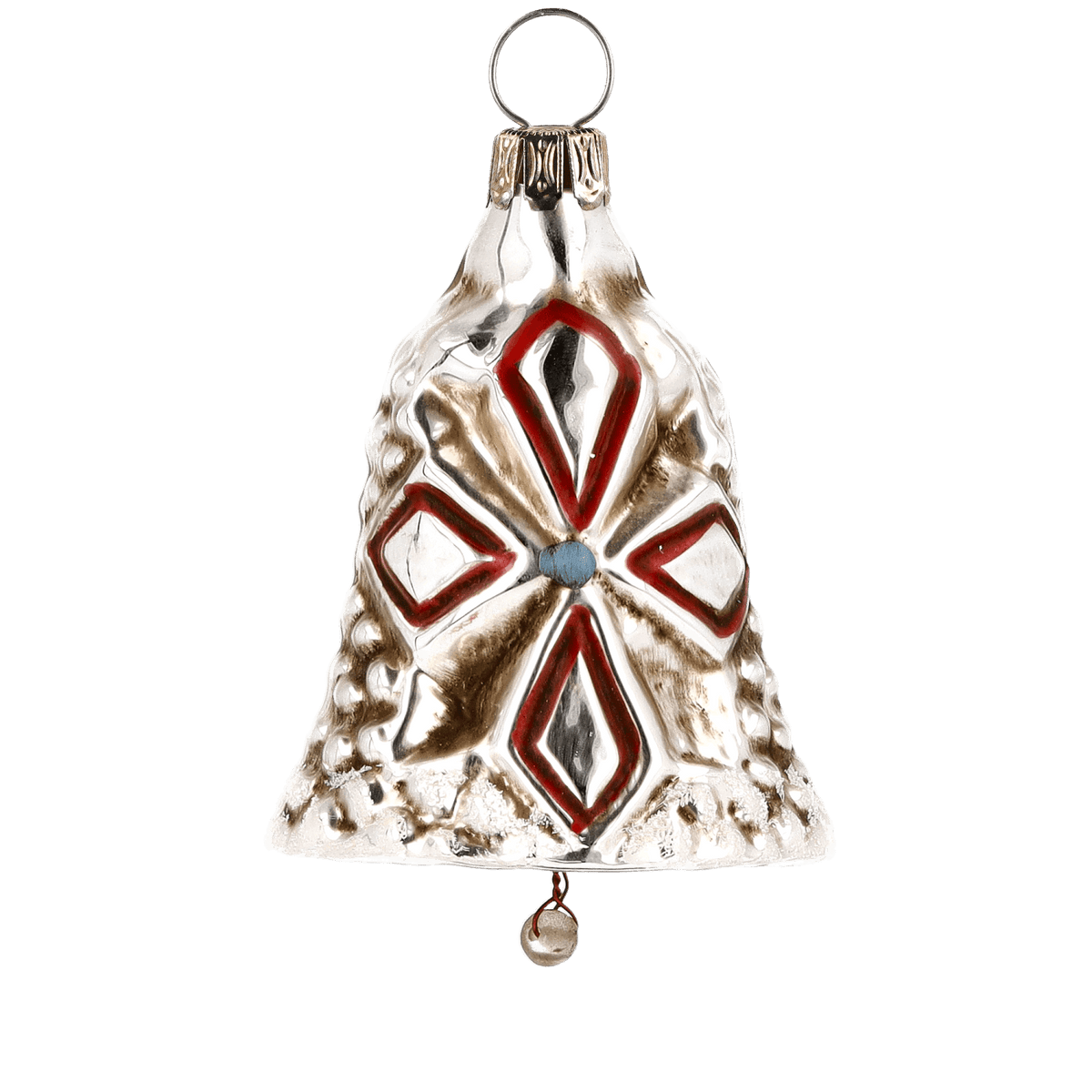 MAROLIN® - Glass ornament &quot;Little red bell with glitter&quot;