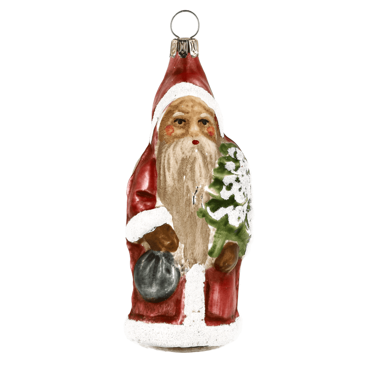 MAROLIN® - Glass ornament &quot;Little Santa with backpack and tree&quot;