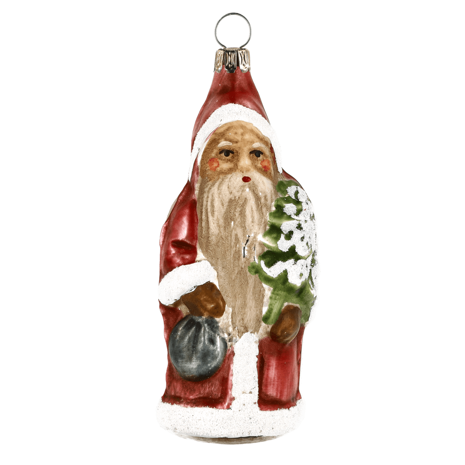 MAROLIN® - Glass ornament "Little Santa with backpack and tree"