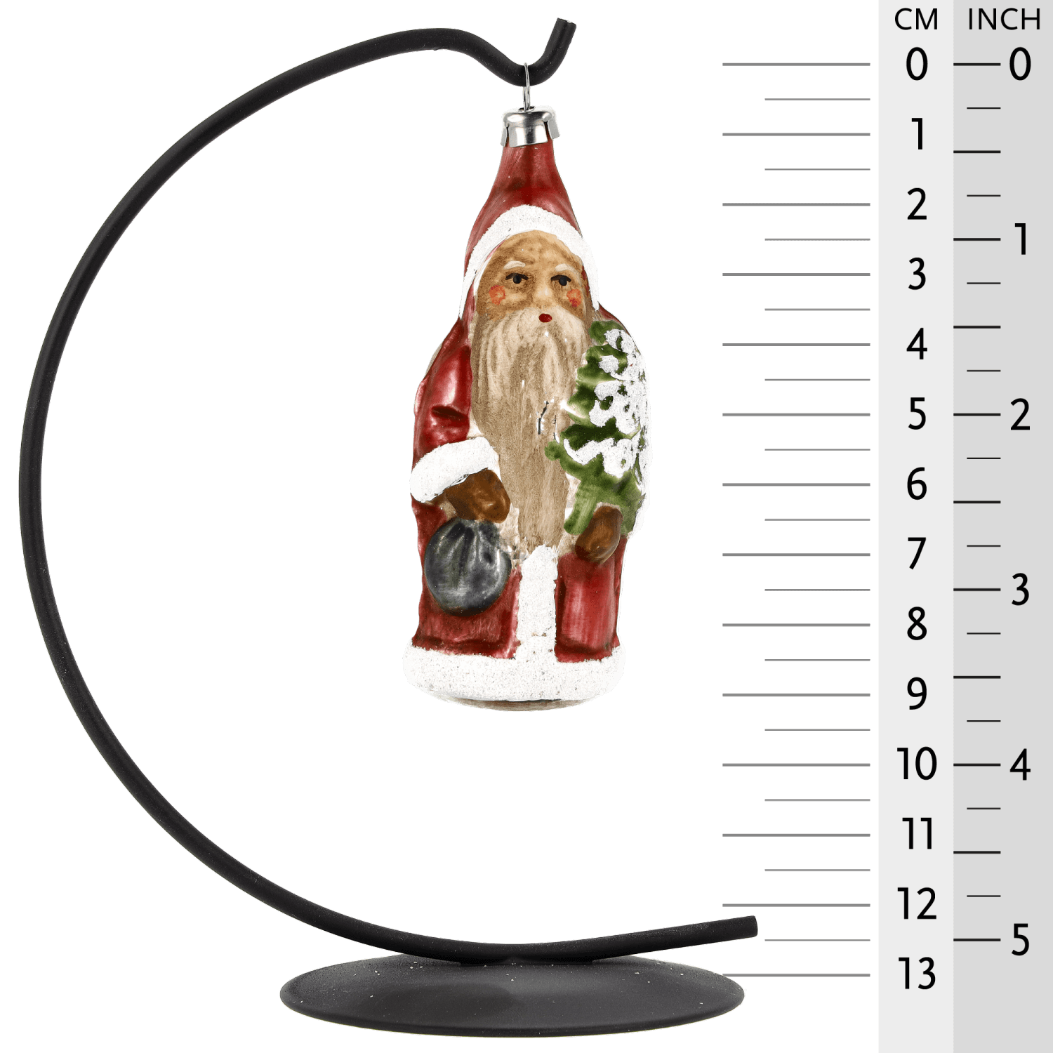 MAROLIN® - Glass ornament "Little Santa with backpack and tree"