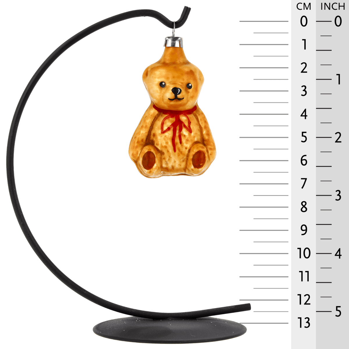 MAROLIN® - Glass ornament &quot;Little Teddy bear sitting&quot; on star bow 
