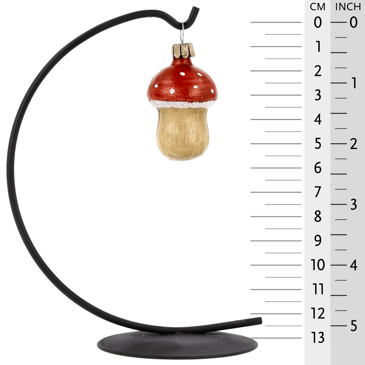 MAROLIN® - Glass ornament &quot;Small fly agaric&quot; on 13 inch star bow