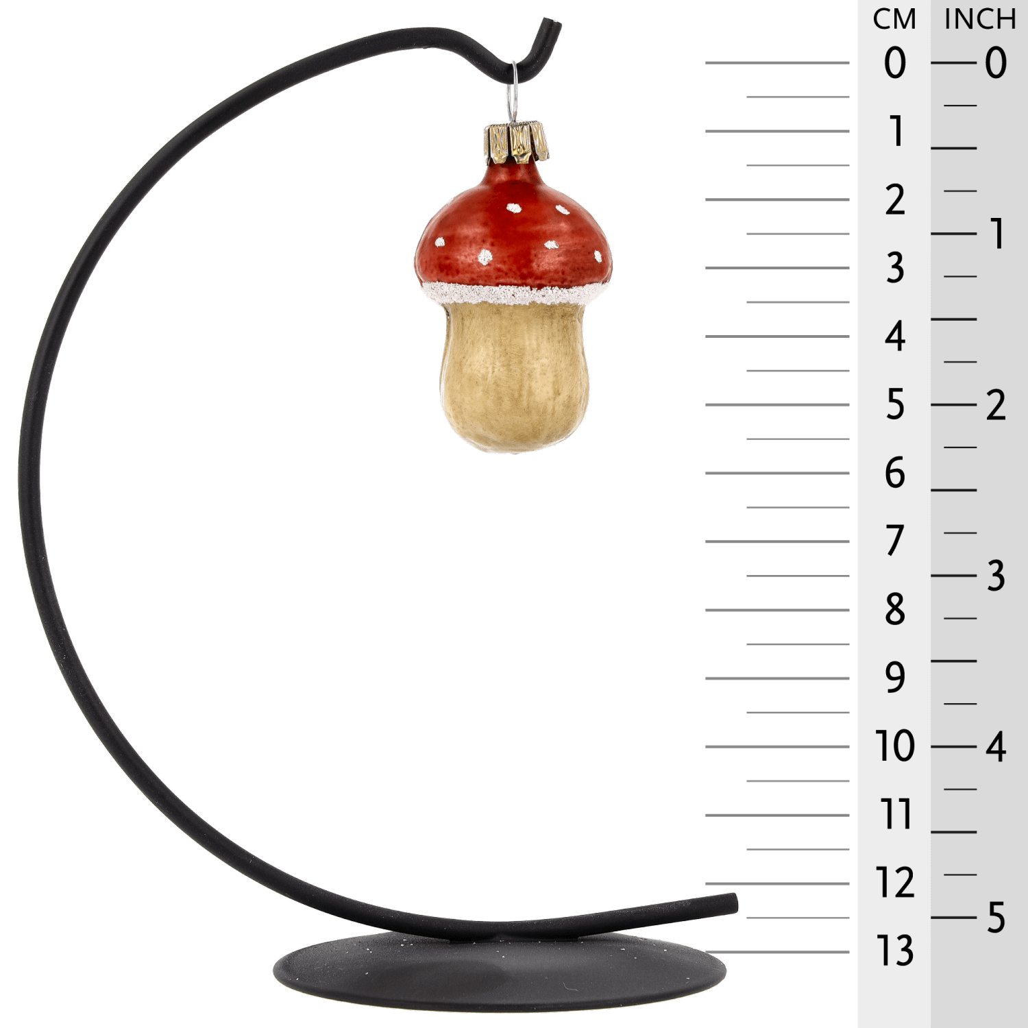 MAROLIN® - Glass ornament "Small fly agaric" on 13 inch star bow