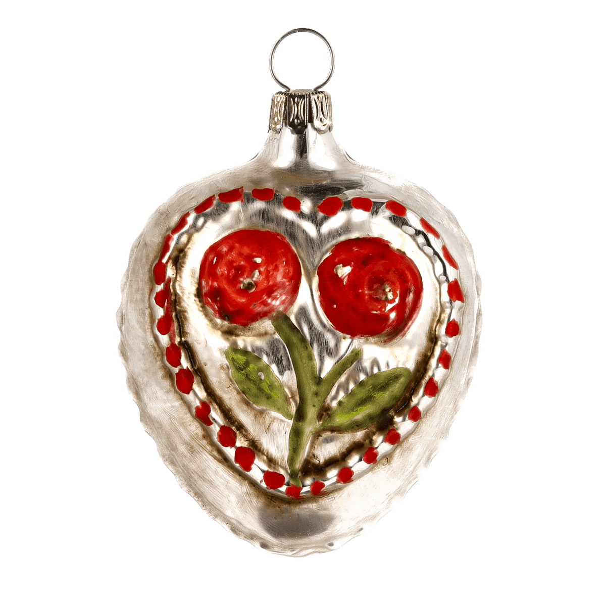 MAROLIN® - Glass ornament &quot;Rose heart with knobs and star&quot;