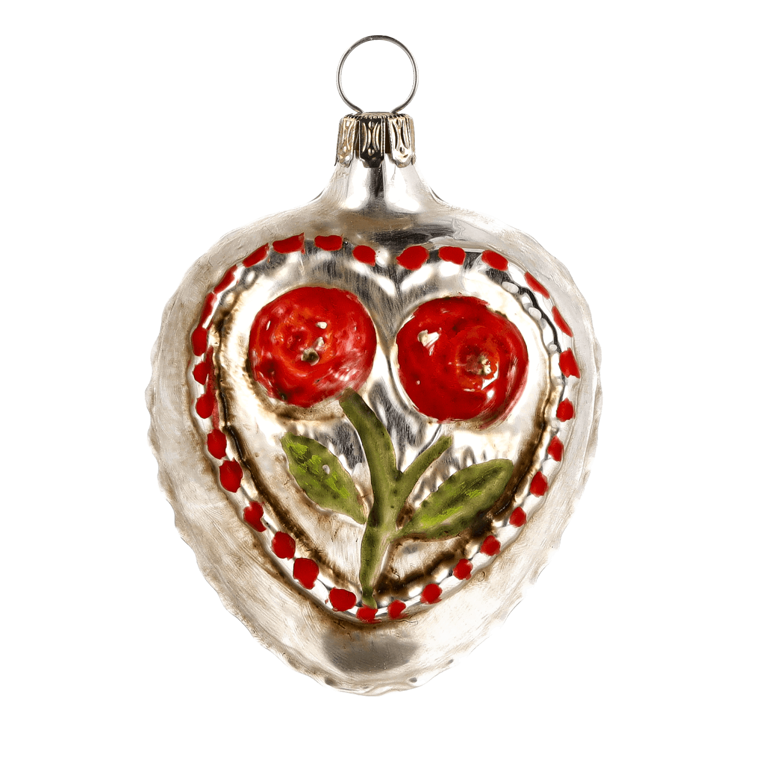 MAROLIN® - Glass ornament "Rose heart with knobs and star"